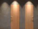 fremeless dørblad i planke look udført i eg